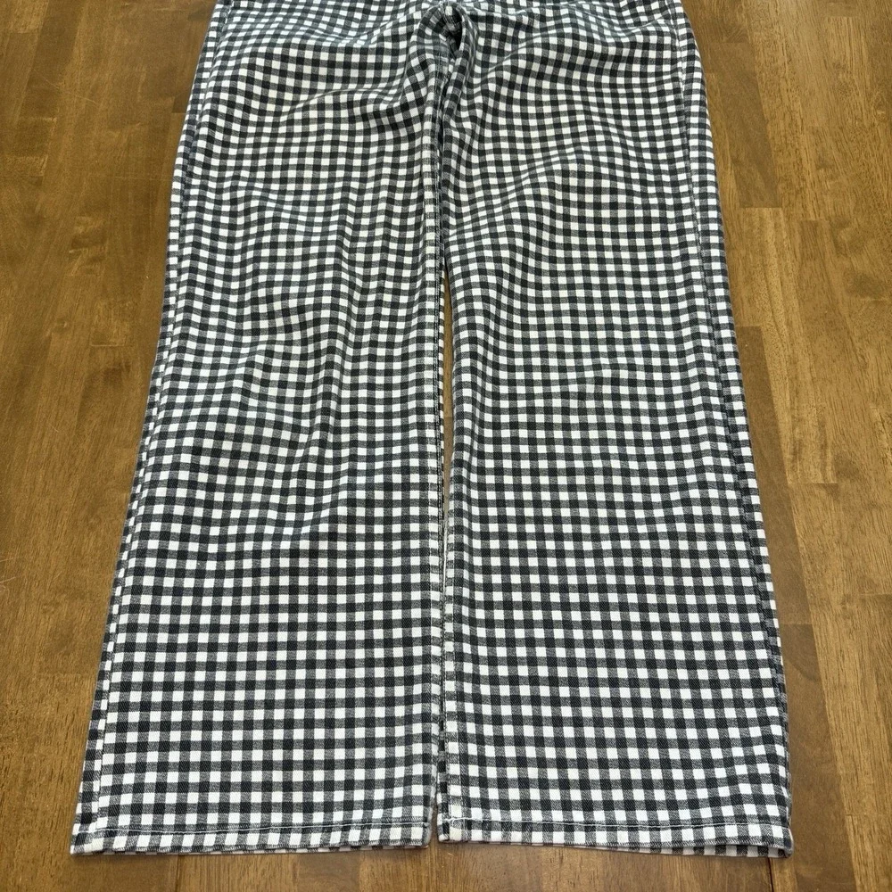 Reformation Fawcett jean women's 26 gingham check plaid preppy boho festival - Picture 3 of 15
